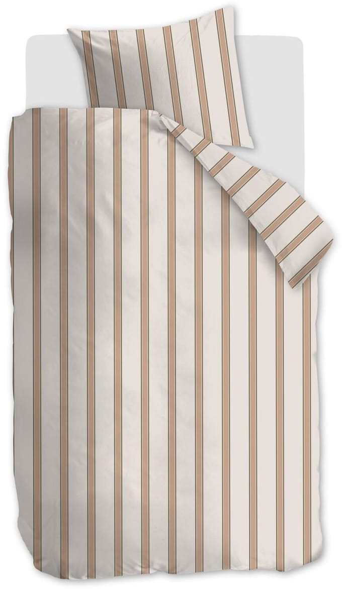 Vtwonen Fun Stripe dekbedovertrek - Eenpersoons - 140 x 220 cm - Naturel
