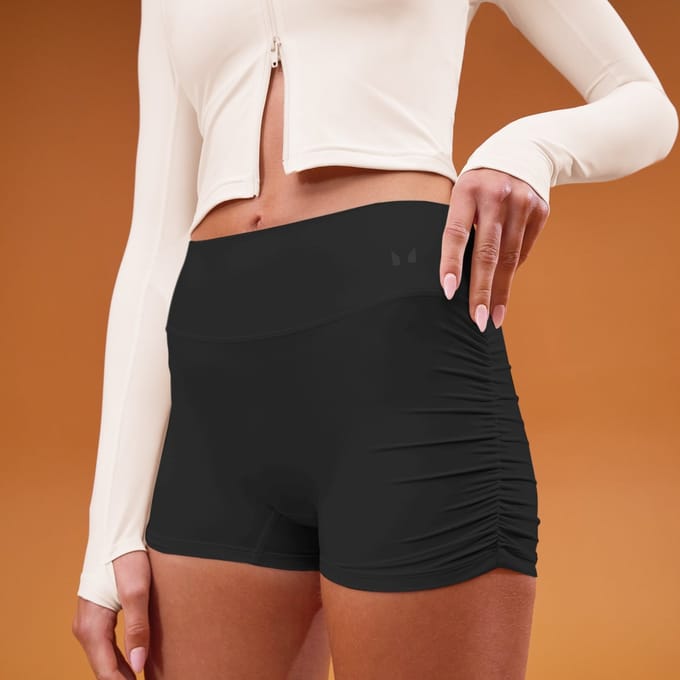 MP Women's Tempo Side Scrunch Booty Short - Zwart - M