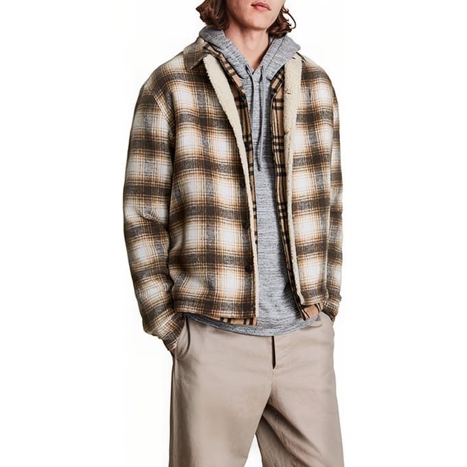 AllSaints Eastfork Jacket White/brown Taglia: XS | Giacche leggere Outlet | Uomo | Bianco