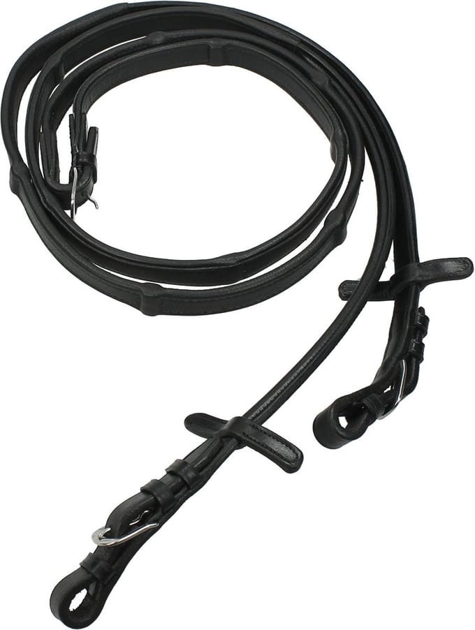Horsegear Teugel Invisible Stops Leers Zwart