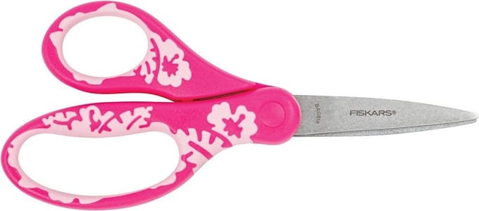 Fiskars Universele Kinderschaar – Bloemen Roze – 15cm – Vanaf 8 jaar