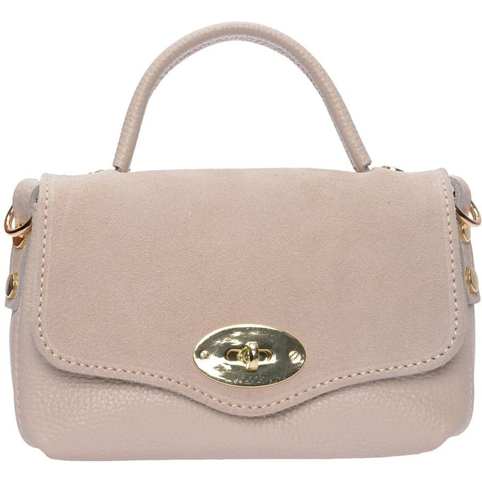 Roberta M Beige Rundleer Tas