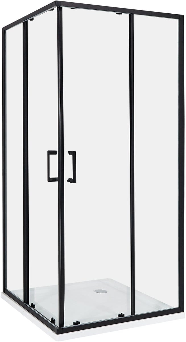 TELA - Douchecabine - Zwart - 90 x 90 x 185 cm - Veiligheidsglas