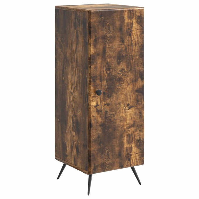 vidaXL - Dressoir - Gerookt - eiken - 33 - x - 34,5 - x - 90 - cm - Bewerkt - hout