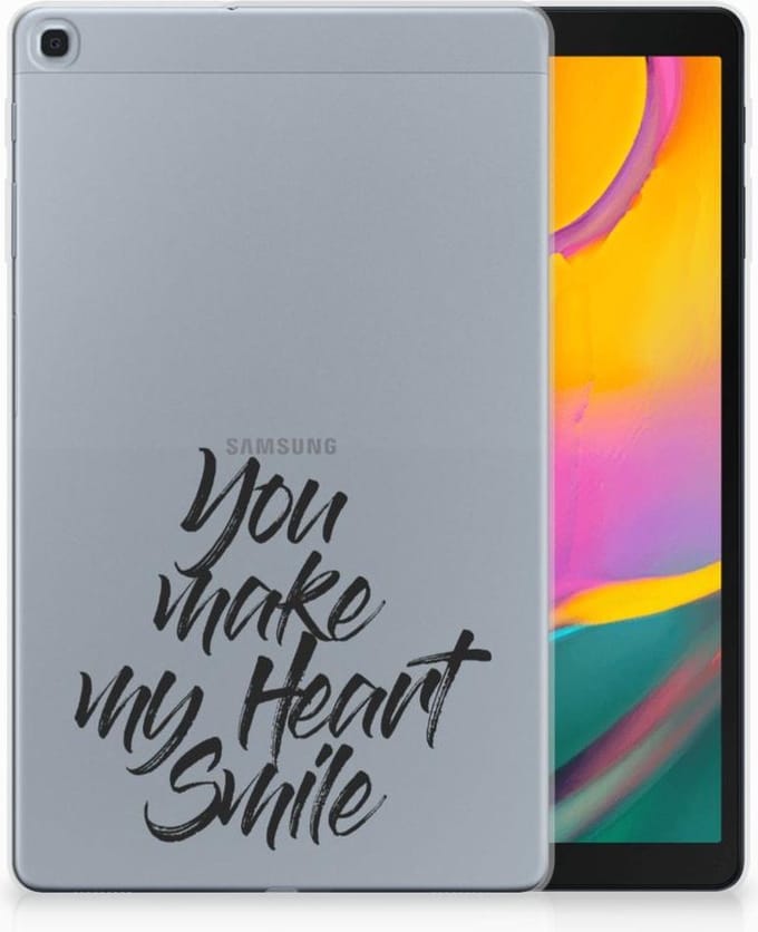 Samsung Galaxy Tab A 10.1 (2019) Back cover met naam Heart Smile