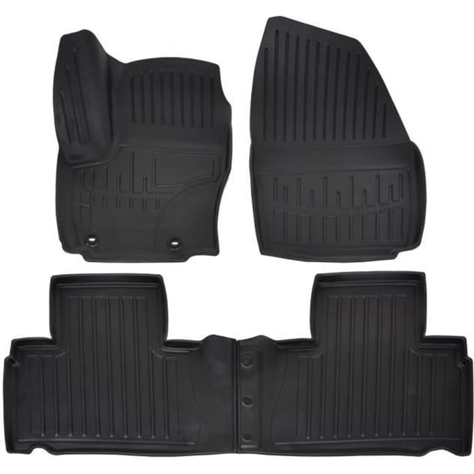 Tapis de sol - SCOUTT - Ford S-Max 2006-2014 - Caoutchouc Premium - Sur mesure - Noir noir