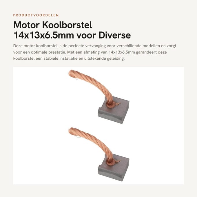 Dailygoods - Motor Koolborstel 14x13x6.5mm voor Diverse Merken