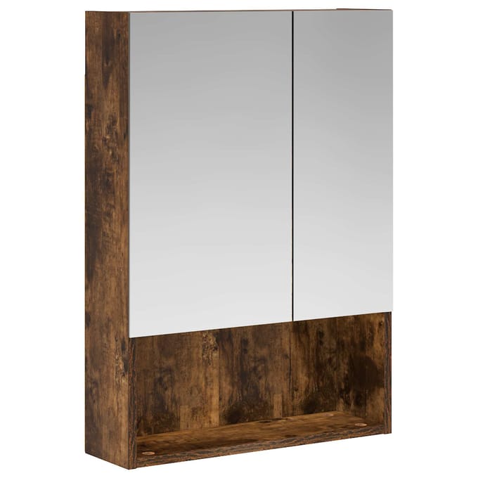 vidaXL - Badkamerspiegelkast - Rook - Eiken - 50 - x - 14,5 - x - 70 - cm - Bewerkt - hout
