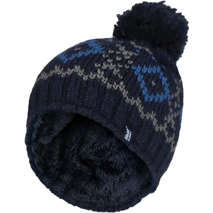 Heat Holders - Beanie Pom Pom-muts voor heren - Marine