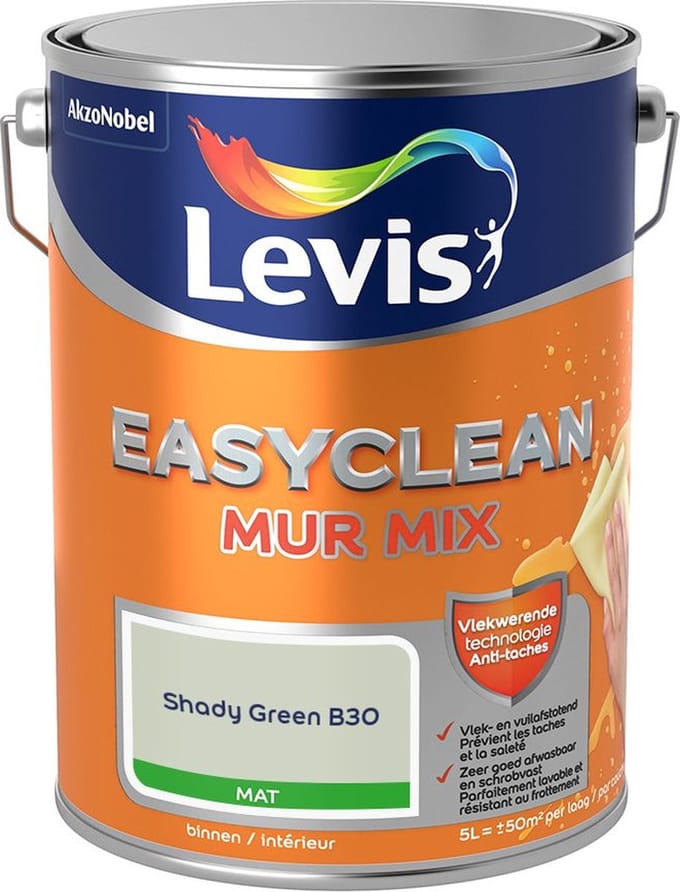 Levis - Easyclean Mur Mat Mix - Shady Green B30 - Mengverf - 5 L