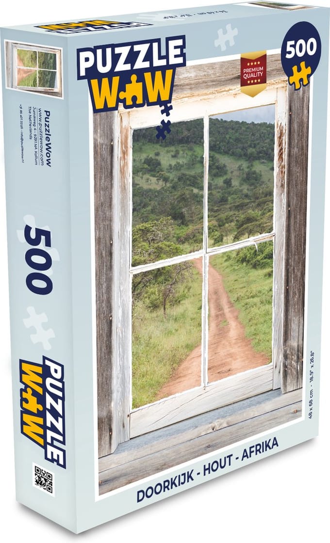 Puzzel Doorkijk - Hout - Afrika - Legpuzzel - Puzzel 500 stukjes
