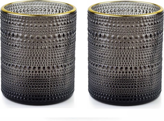 SET RITA GRIJZE Kandelaars ( 2 stuks ) DIA10CM X H12,5CM
