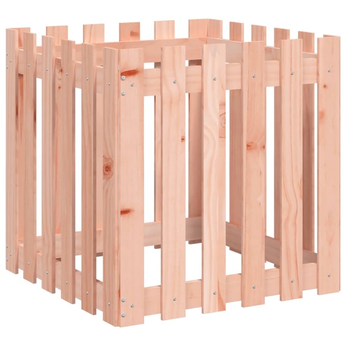vidaXL - Plantenbak - met - hekontwerp - 60x60x60 - cm - massief - douglashout