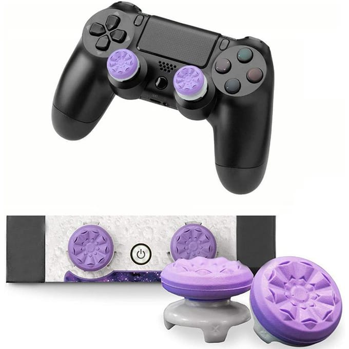 Poignées de pouce pour manette Sony PS5 PS4 Extenseur de joystick Thumbstick FPS Couvercle pour manette Playstation 4 Bouchons Gaming Add- Utilisation pratique violet