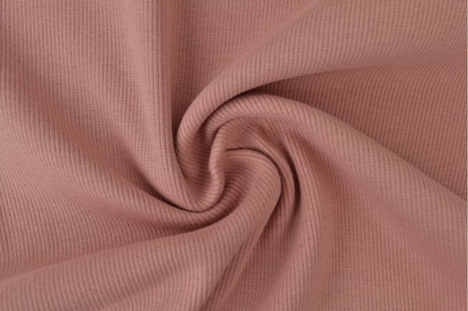 Rib boordstof - Oud roze - 1 meter - Per meter - 60cm breed