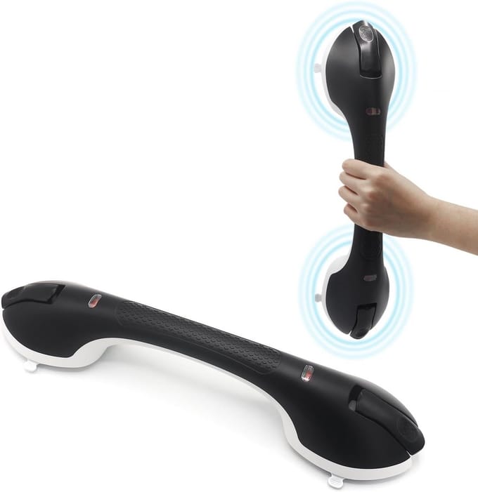 Zuiggrijpstang - Antislip Handgreep - Veiligheid Douche - Sterke Zuignap - 43 Centimeter - Zwart