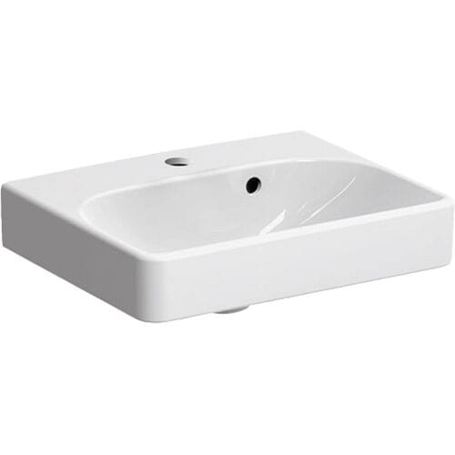 Geberit Smyle Square wash hand basin 45 cm, overflow asymmetrical 500.222.01.1