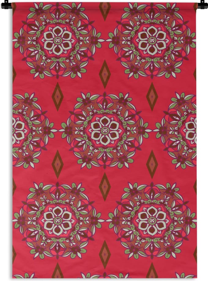 Wandkleed - Wanddoek - Mandala - Design - Bloem - 60x90 cm - Wandtapijt