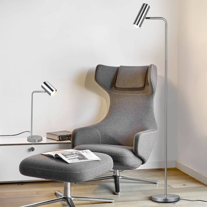 Trio Lighting Vloerlamp Marley, nikkel, hoogte 151 cm, metaal