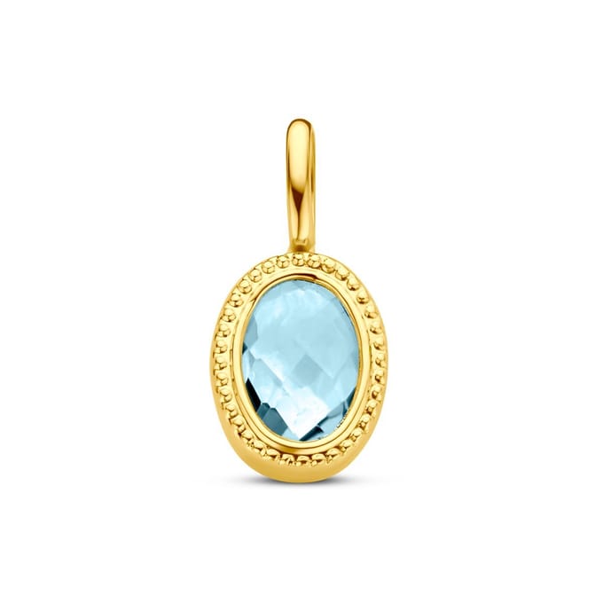 14K geelgoud hanger sky blue topaas 4031241