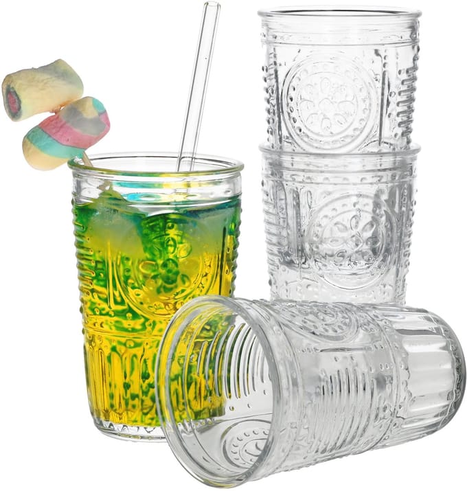 4-delige set Romantic Longdrinkglas helder 340 ml