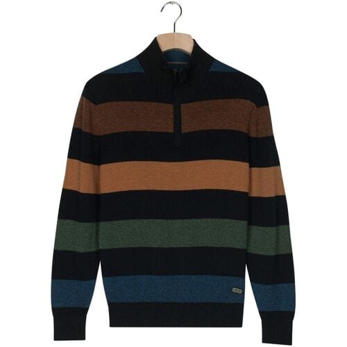 Baileys Trui Half Zip Allover Two Tone Multi Stripe Copper-Multi / male