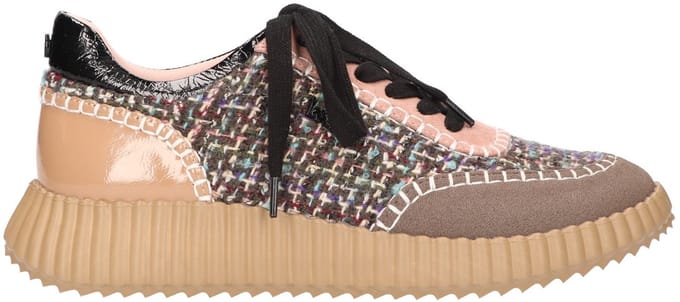 La Strada Sneaker Taupe Multi Textiel - Damesschoenen - Maat - 41
