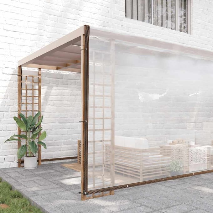 vidaXL Doorzichtig zeildoek met zeilringen 8x12 m polyethyleen