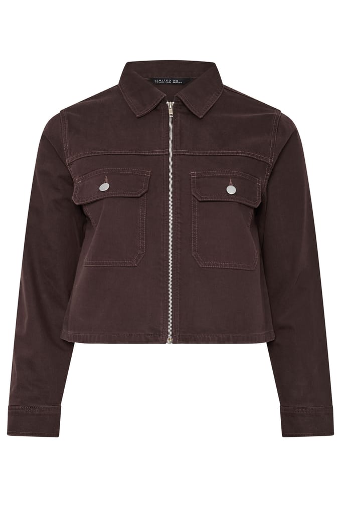 Limited Collection Chocoladebruine Spijkerjack Met Zakken Size 42