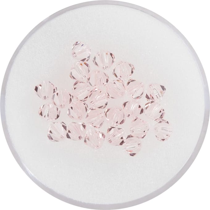 Glas geslepen glitterkralen, 4 mm - Light Rose