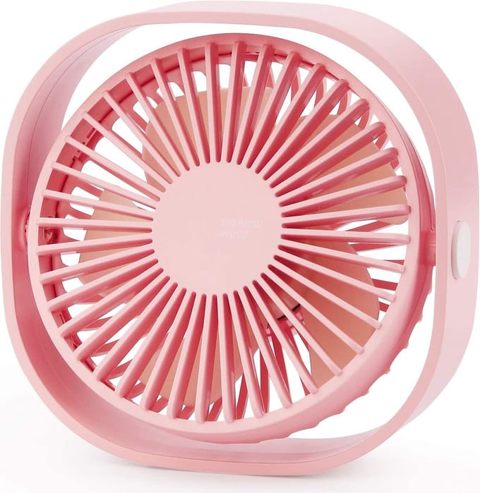 SmartDevil USB Ventilator - Tafelventilator Roze - Stille Mini Usb Fan - Bureau Ventilator - Bed Ventilator - Luchtkoeler - Klein, Stil en Geruisloos - 360º Kantelbaar - 3 Snelheden - Thuis - Kantoor - Reizen