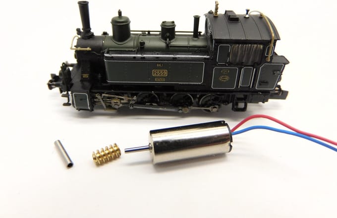 micromotor NF057G motor ombouwset voor Fleischmann DB BR 98.8, K.Bay.Sts.B. GtL 4/4
