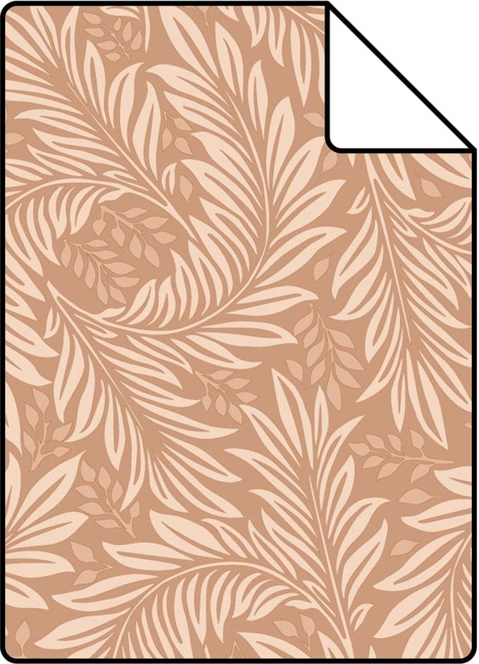 Proefstaal ESTAhome behang bladeren terracotta - 26.5 x 21 cm - 131140-S