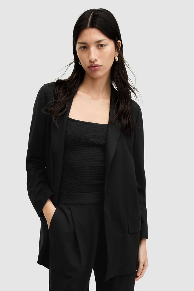 AllSaints Aleida Jersey Blazer Black Größe: 8 | Blazer Outlet | Damen | Schwarz
