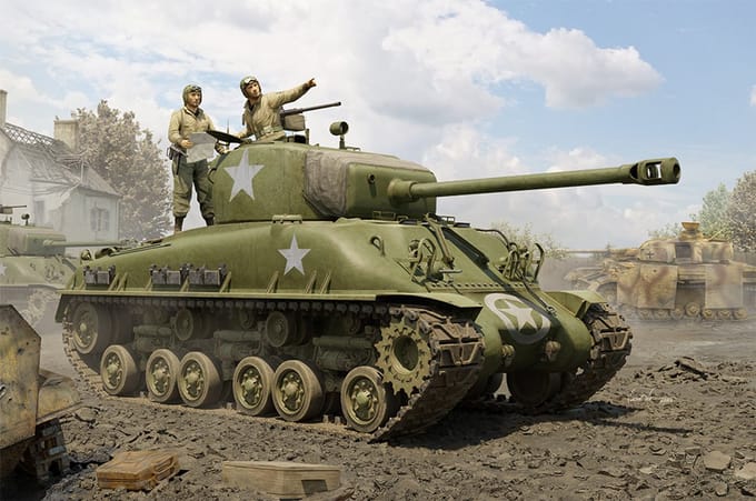 Trumpeter Modelbouwpakket Militaire voertuigen - 61618 M4 Sherman - M4A1E8 Medium Tank Plastic - 1:16 - Modelbouw