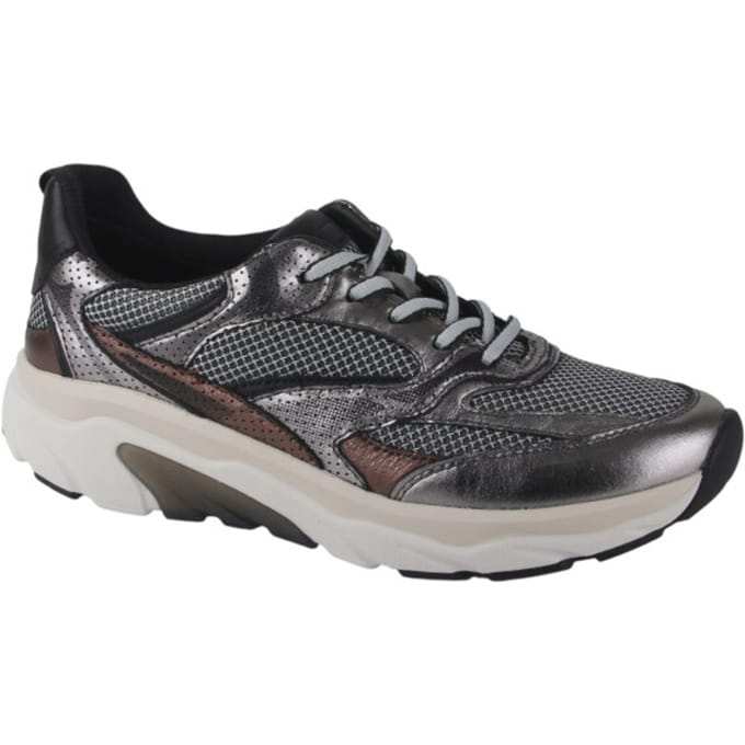 Gabor Rollingsoft Sneakers zilver Textiel - Dames