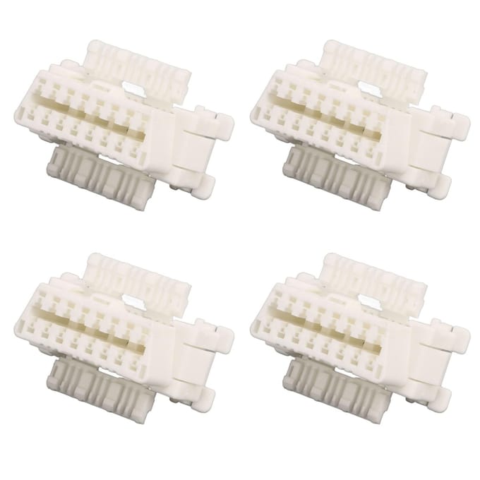 10PCS OBD2 16-pins vrouwelijke stekker kabelboom connector wit voor auto diagnostische stekker interface scanner white