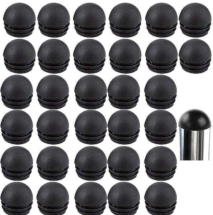 Ronde Eindkappen voor Stoelbuis - Zwart Rubber Bescherming (32 Stuks)