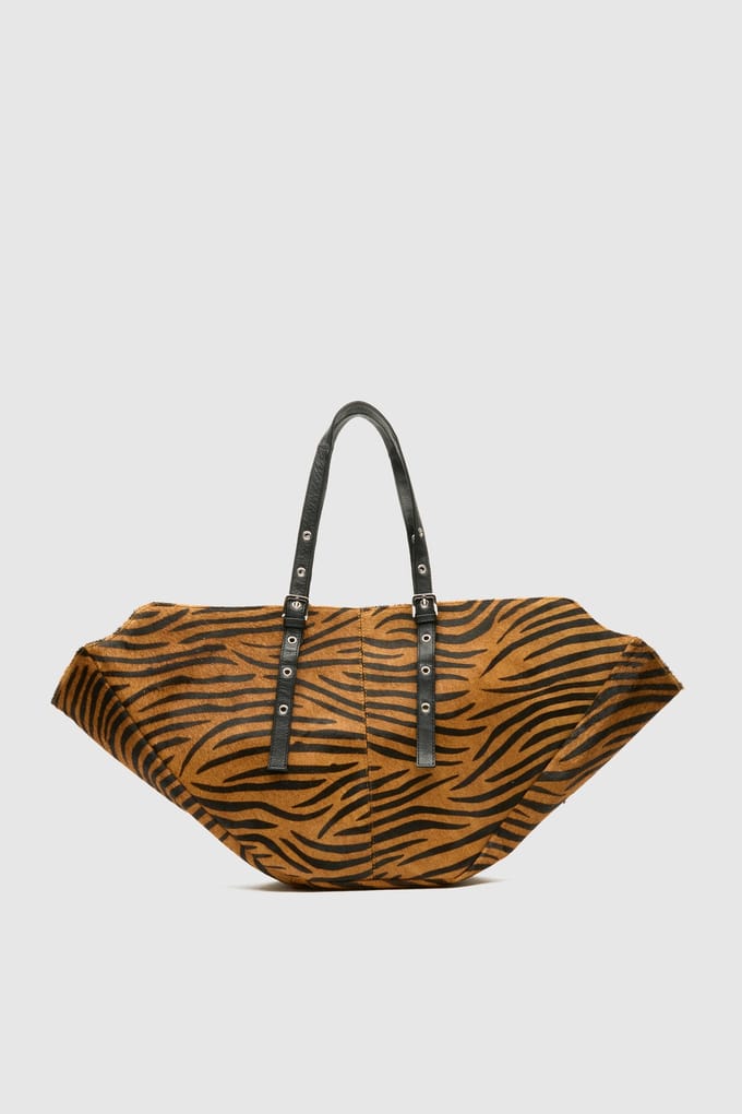 Núnoo Nora Stripes Deluxe Dark Brown Maat: OS | Handtassen Outlet | Unisex | Zwart