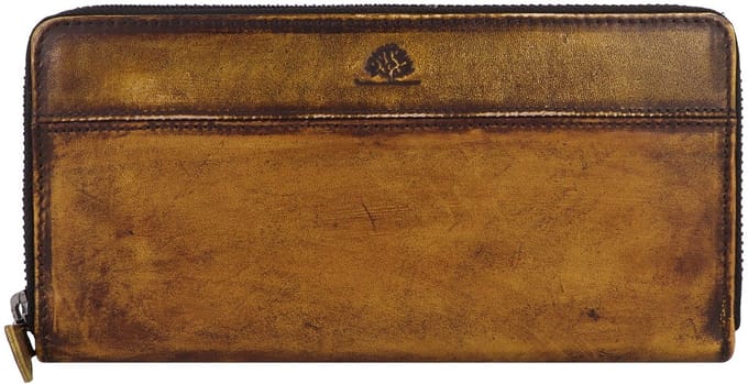 GREENBURRY portemonnee Destressed RV-Long Wallet RFID Dirty Yellow mosterdgeel