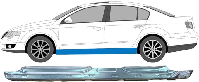 Volledige dorpel voor Volkswagen Passat B6 2005-2010 / Links