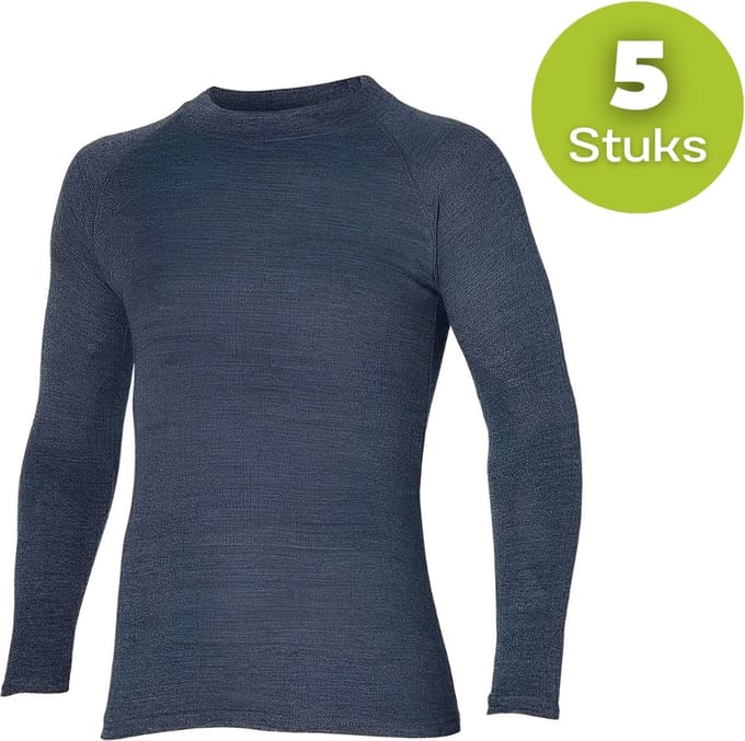 Thermoshirt - Heren - Antraciet - M- Set van 5