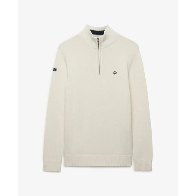 Superdry Trui Cotton Half Zip Knit M6110764a 22c Cream Mannen Maat - S