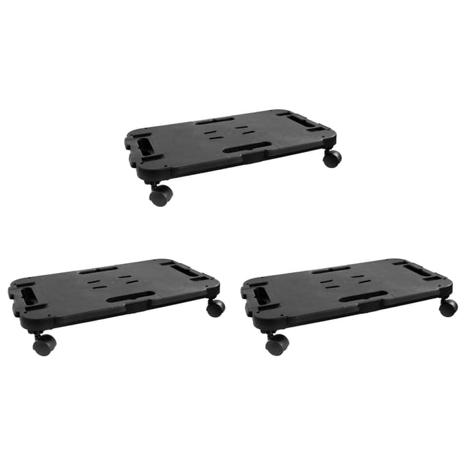 vidaXL - Transporttrolleys - 3 - st - 200 - kg - polypropeen - zwart