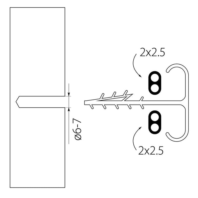 Elektro-Plast Opatówek USMP-2 - Kabelhouders - Snelmontage - Platte Kabels