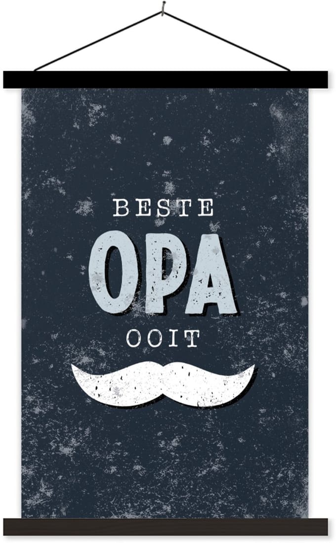Posterhanger incl. Poster 40x60 cm - Schoolplaat - Kado man - Vaderdag - Quote - Beste opa ooit - Spreuken - Textielposter - Zwarte latten - Vaderdag cadeau - Geschenk - Cadeautje voor hem - Tip - Mannen