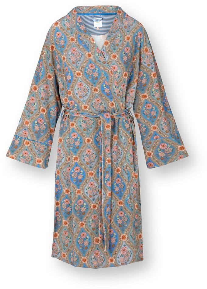 Pip Studio - Naomi Kimono Dames - Loungewear - Ornamento - Blauw - XL