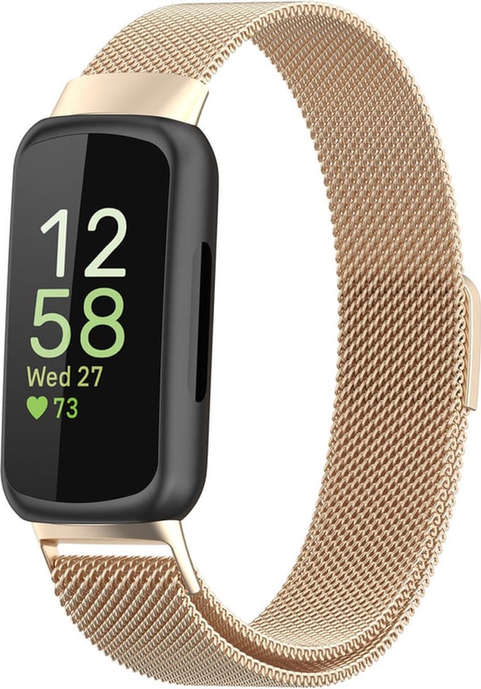 Milanees bandje - geschikt voor Fitbit Inspire 3 - champagne