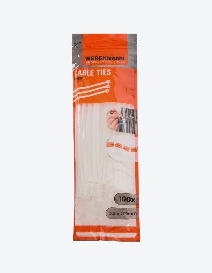 Kabelbinders - Tie wraps - 100 stuks - wit
