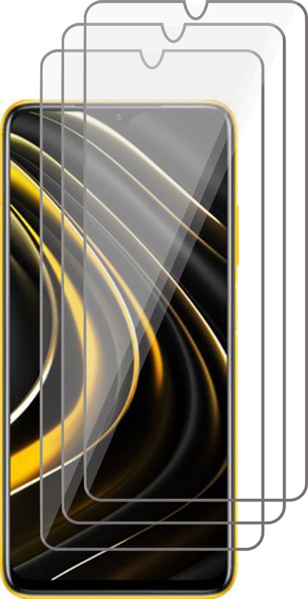 Screenprotector geschikt voor Xiaomi Poco M3 - Screen Protector Glas - 3 stuks